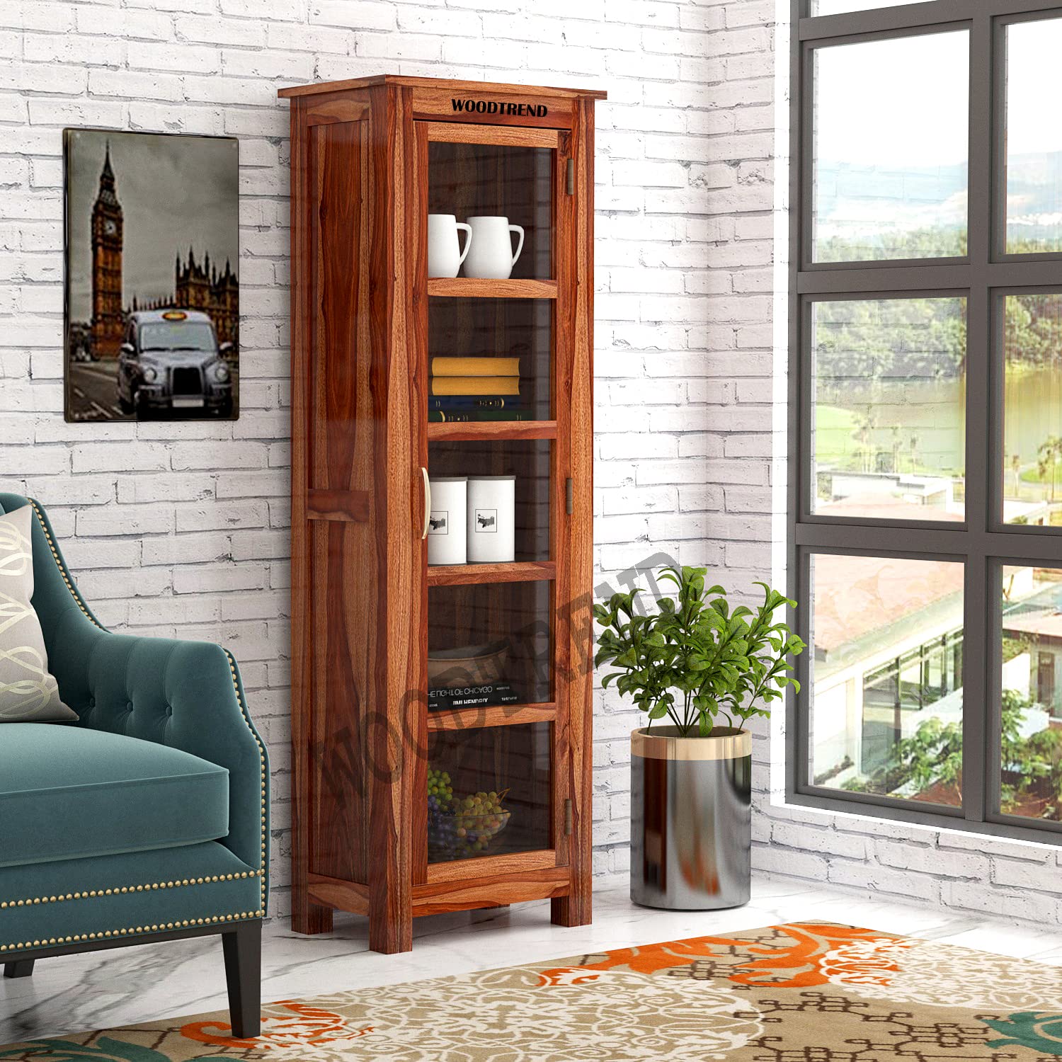 BANSHI WOOD FURNITURE BWF Premium Sheesham Shining Glass Door View